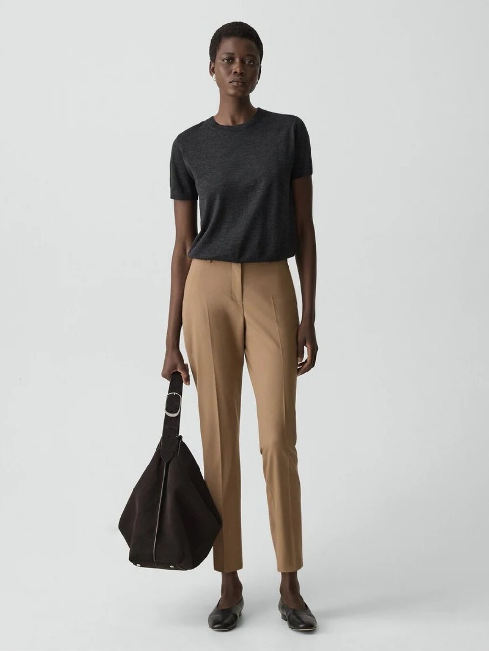 Theory Trecca 2 Good Wool Pants Sz 4 In Truffle EUC